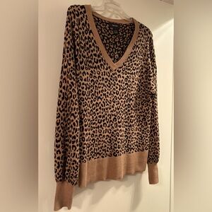 Karen Kane Leopard V Neck Sweater